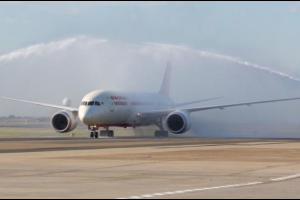 showing a plane rescued with water