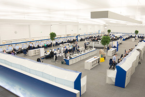 Blick von oben in das Karlsruhe air space control centre