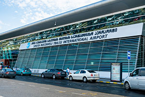 entrance to Tibilisi Airport; Adobe Stock
