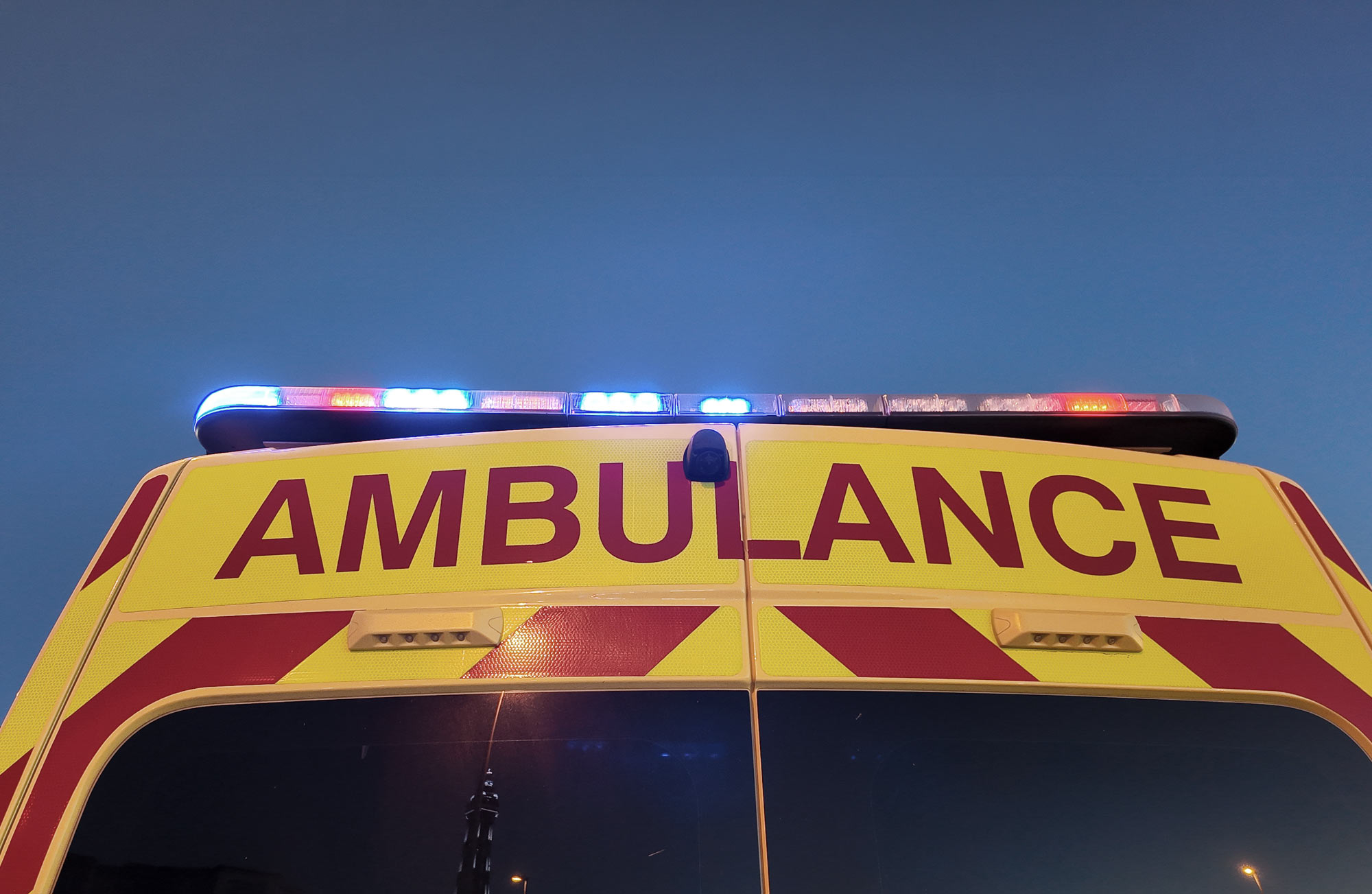 header image for emergency and medical services, showing an ambulance vehicle