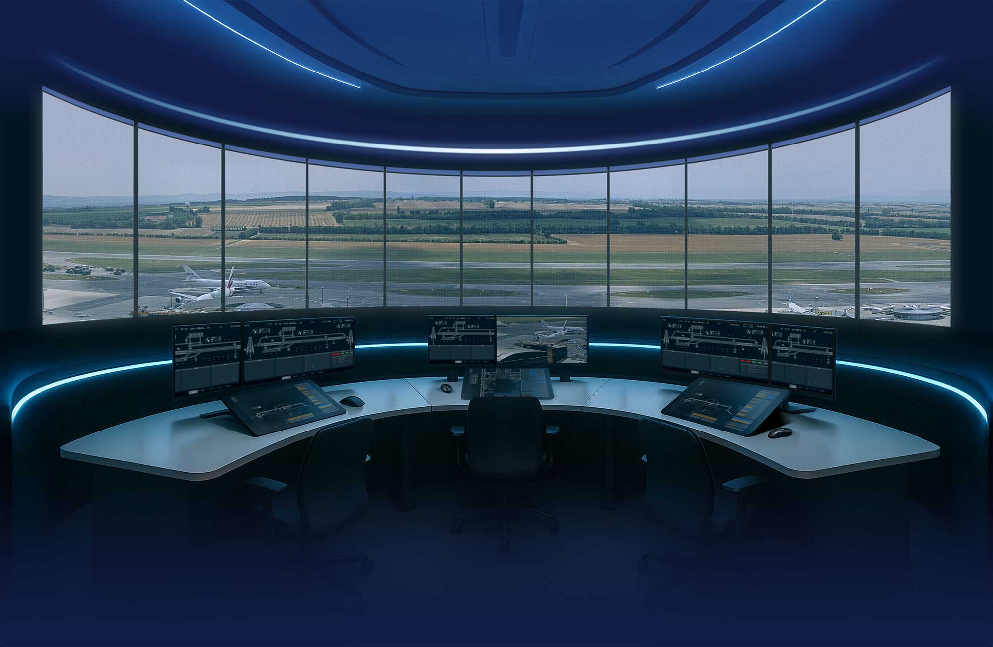 TowerX header picture, showing the system and the screens inside the tower