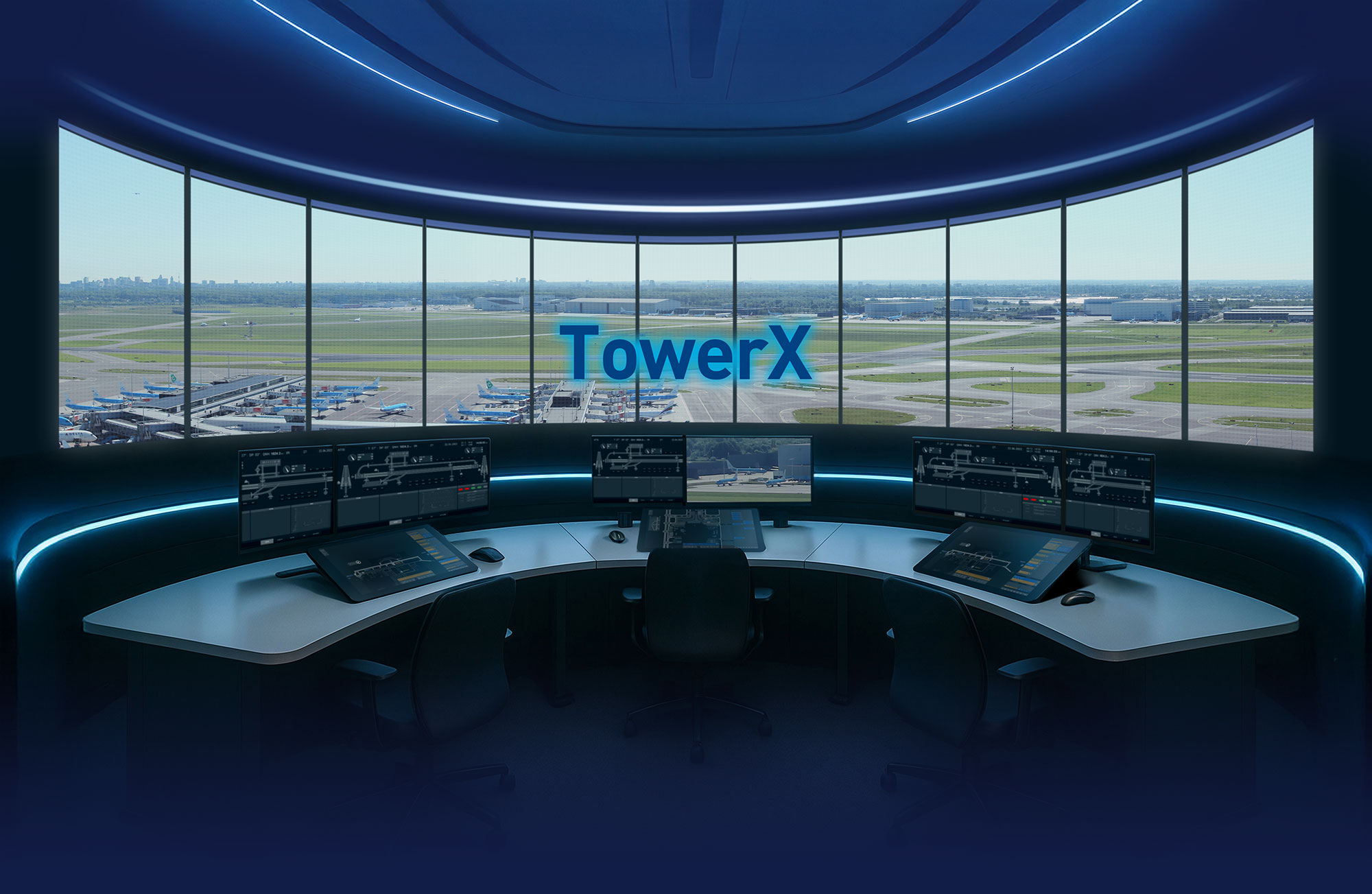 TowerX header picture, showing the tower solution of Schiphol