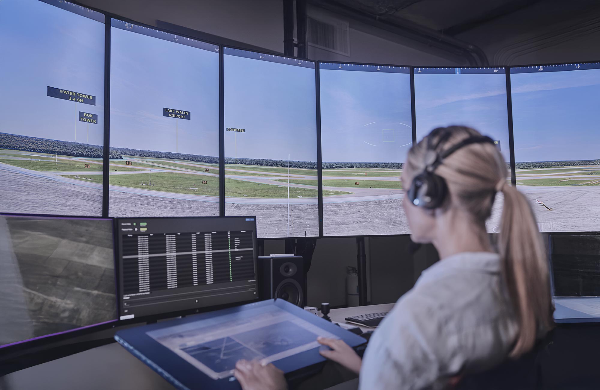Bartow Webheader - showing a woman operating in the control centre of Bartow