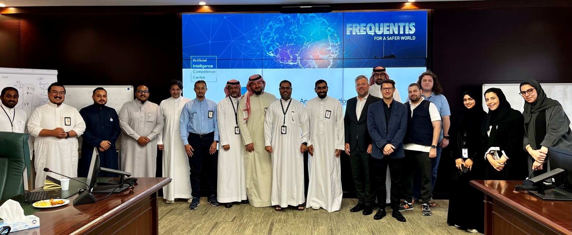 Artificial Intelligence to optimise Saudi Arabian air traffic management, showing the team