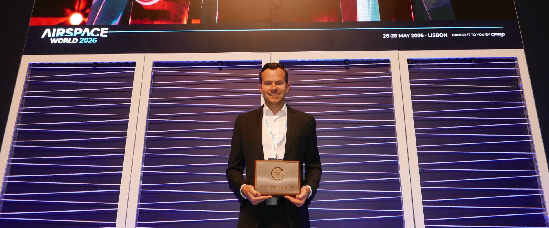 Receiving the award: Markus Bardach, Head of Integrated Lower Airspace Solutions, Frequentis
