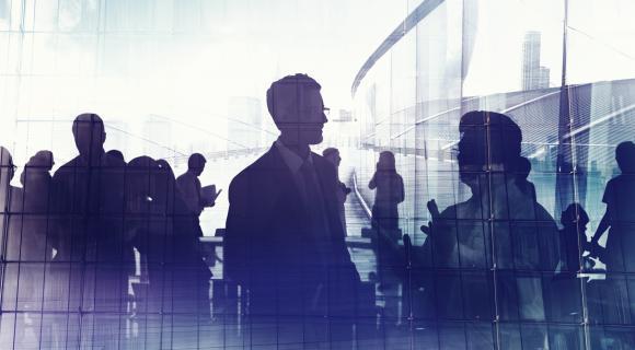 investor relations image, showing people talking to each other